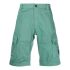 Aqua green cargo shorts with lens motif