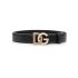 Black belt with DG logo buckle with rhinestones and pearls