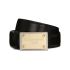 Black belt with gold logo buckle