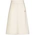 Ivory high-waisted flared mini skirt with bouclé logo