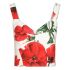 Shaped crop top with poppy print