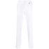 White tailored ankle-length trousers with logo