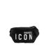 Black fanny pack with logo print