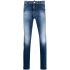 Jeans slim blu con effetto schiarito