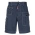 Blue multi-pocket bermuda shorts