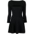 Short black knit dress with flounces