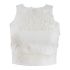 Top cropped bianco in pizzo