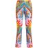 Multicoloured paisley print flared crop trousers