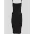 Black knitted fitted midi dress
