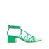 Green wide heel sandals