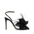 Black Ynez sandals embellished with feathers