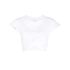 White crop curled T-shirt