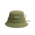 Green bucket hat with logo plaque
