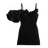 Black La robe Duna short dress with ruffles