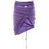 Violet Asymmetric mini skirt La jupe Espelho court