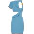 Short asymmetrical beaded dress blue La robe Brilho