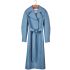 Light blue trench coat with belt