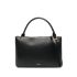 Black leather bag with handle and shoulder strap