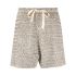 Shorts beige in maglia con coulisse