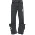 Grey Bucket Straight Jeans with worn effect