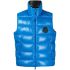 Blue padded Parke vest with logo applique