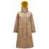 Beige Magny trench coat with yellow padded hood