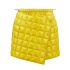 Yellow padded skirt with asymmetrical closure