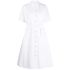 White flared chemisier dress with waistband
