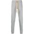 Grey sports trousers with logo appliqué and drawstring