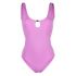 Pink one-piece swimsuit with drop opening