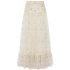 White semi-transparent tulle long skirt with silver studs