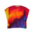 Multicolored crewneck T-shirt with tie dye pattern