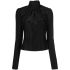 Black sequined blouse with high neck