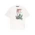 White T-shirt with Upside Down Palm print