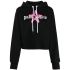 Black hoodie with logo and star print