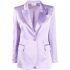 Satin-finish lilac single-breasted blazer