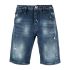Blue denim shorts with worn effect