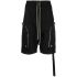Black shorts with drawstring and zipped pockets