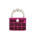Fuchsia Holli bag with crystals and pearl handle