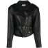 Black belted leather jacket
