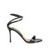 Black shiny criss-cross sandals