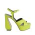 Neon Green sandals with sculpted heel