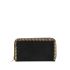 Falabella black continental wallet with gold chain