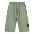 Olive green sports shorts with Compass logo applique