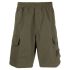 Olive green cargo shorts with Compass appliqué