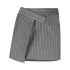 Grey pinstriped wrap-around miniskirt