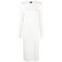 White midi dress with transparent inserts