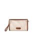 Beige pouch with logo application