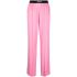 Straight pink trousers with band and logo