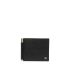 Black bi-fold wallet with gold banknote clip and internal card holder